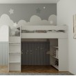 Cubby House Bunk Bed With Open Under Shelves and front ladder